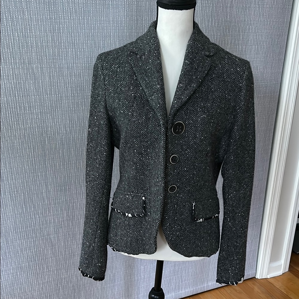 Kenzo Paris Herringbone Wool Blazer